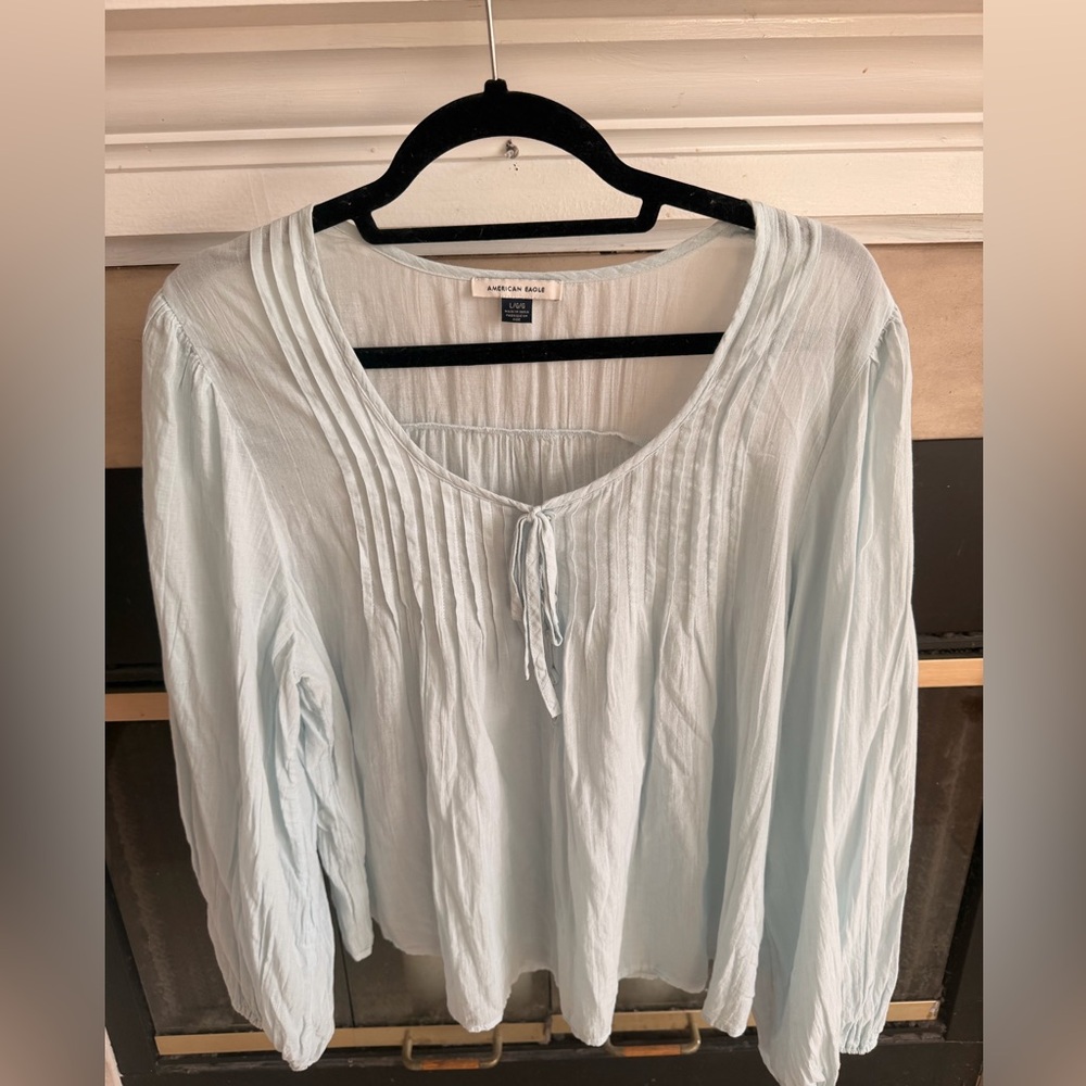 American Eagle Outfitters Light Blue Blouse